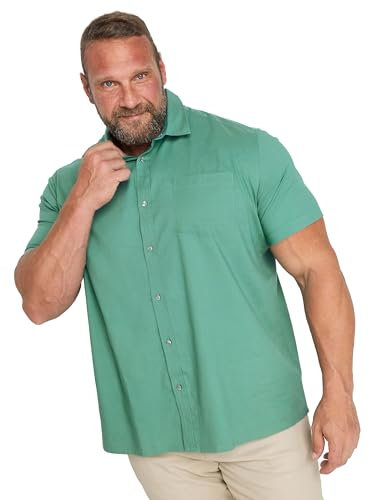 BadRhino Big & Tall Stretch Short Sleeve Shirt - Men's - Plus Size Curve Green
