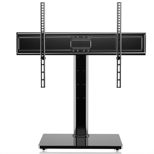 XINLEI Swivel TV Stand Base for Most 32-75 inch Screens Max 45kg, Universal Tabletop TV Stand with 12 Adjustable Heights, Cable Management, Max VESA 600x400mm TS204