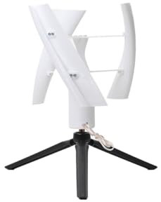 TABODD 25W Mini Vertikaler Windturbine Generator Windrad, 100–600 U/min Windturbinengenerator Stabile Basis Bürstenlos Wind Turbine mit 3 Blatt Laderegler Windkraftgenerator