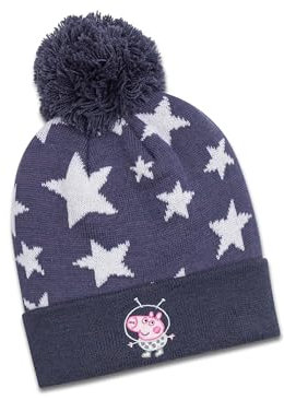 koaa Peppa Wutz Space Bobble Beanie - Peppa Pig, mütze Kinder, wintermütze, kindermütze, Jungen, bommel für mädchen, bommelmütze, mützen, strickmütze, mädchen-mützen, Winter