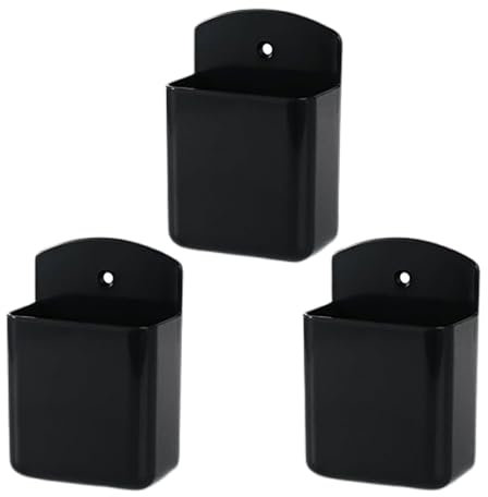 WPNCYK 3 Pcs Wall mounted remote control holder, Tv controller holder, Remote control holder, Self adhesive remote control bracket, Bracket Suitable for home, office (black)