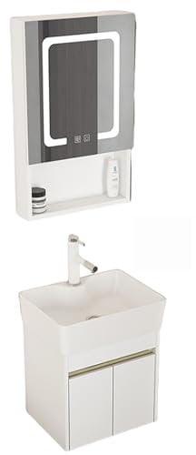 SXSYTR Badezimmer-Eckwaschbecken Mit Unterschrank, Waschbecken Waschtisch Badezimmer, Eckwaschbecken Mit Unterschrank, Badmöbel-Set für Badezimmer & Gäste-WC(48cm)