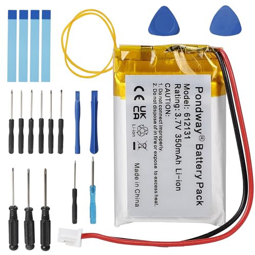 PONDWAY 350mAh 3.7V 602030 Replacement Battery Compatible with Vantrue Dashcam/VXI-BlueParrott B350-XT B450-XT B550-XT B350XT B450XT B550XT Bluetooth Headphone Lithium Polymer Battery with Repair Tool