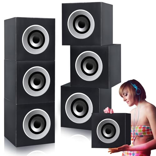 Fullhawl 6 Pcs 90s 80s Party Favors Boxes 11.8 x 11.8 x 11.8 Inch Boombox Table Centerpieces Decor Novelty Retro Party Decoration Gift 1980s 1990s Theme Hip Hop Party Favors for Treat Candy Supplies