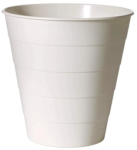 IIKEA Plastic Trash Can Bin, 10 liters, White, 29 x 29 x 28 cm, Round Waste Basket Dustbin Rubbish Bins for Home, Bedroom & Office, Under Kitchen Counter Bins