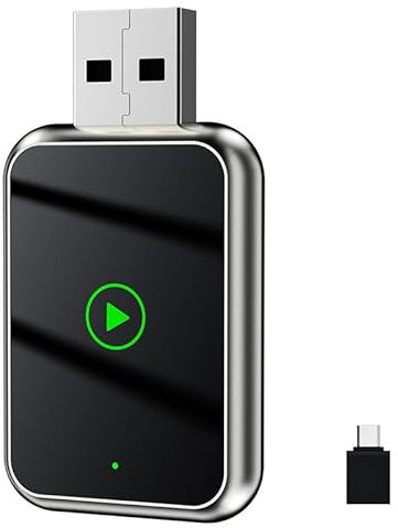 Wireless CarPlay Adapter and Wireless Android Auto Adpater 2 in 1 Car Play Wireless Adapter Wired to Wireless Android Auto Adapter USB C/A for Android 11+/iOS 10+ Phone Plug & Play