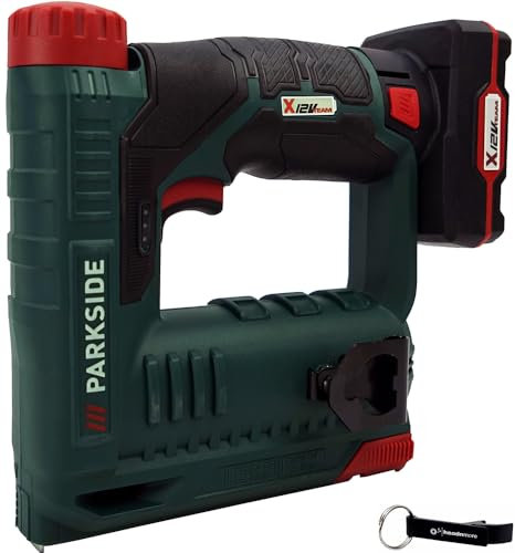 HEADNMORE® Bundle Parkside PAT 12 - Grapadora de batería (incluye batería de 4 Ah, incluye llavero)