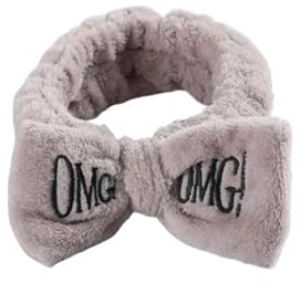 OMG Haarbänder mit Buchstabenschleife, vielseitig einsetzbar, für Mädchen und Damen, weiche Turbane, elastische Haarbänder, Korallen-Fleece, Make-up-Assistent, Kopfbedeckung (9)