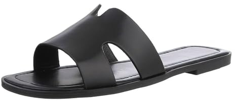Damen Sommerschuhe Flache Sandalen – Elegante Slip-On Slipper aus Kunstleder Minimalistisches Design Größe 36–41