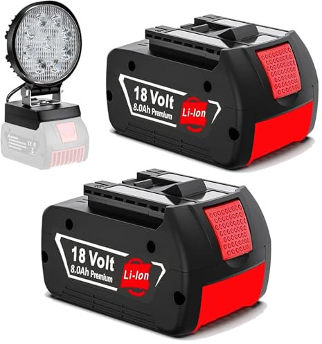 2X 8.0Ah/8000mAh Ersatzakku für Bosch 18V BAT618 BAT618G BAT609 BAT609G BAT619 BAT619G BAT610G BAT610 BAT612 BAT622 18V Akku Ersatzteile