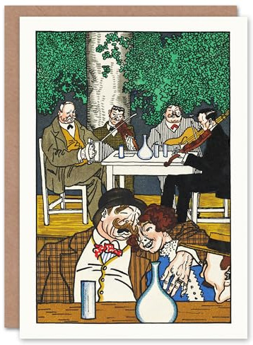 Artery8 Moriz Jung Art Card At the Heuriger Tavern Painting