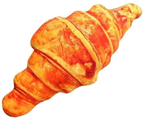 KUKUShining Toast Kuscheltier, Weiches Hot Dog Plüschtier Brot Plüschkissen Kuschelig Plüsch Spielzeug Lustige Essenspuppen (Croissant,40cm/15.7in)
