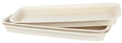 LALAFINA Platos para Macetas 3 Piezas en Plástico Resistente, Bandejas Recolectoras de Agua de Tamaño 33 CM, para Uso en Jardineras y Maceteros Grandes