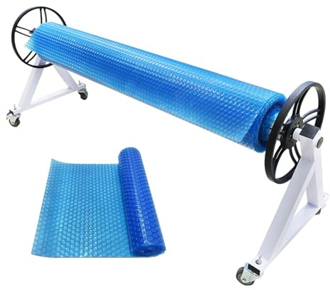 Pool Cover Roller System - Telescopic Aluminum Reel with Wheels for Inground and Above Ground Swimming Pools