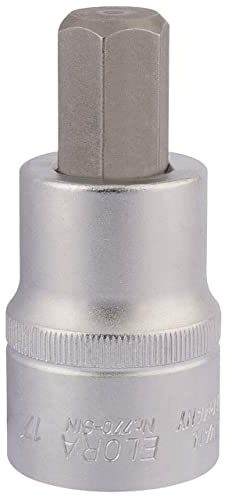 Draper 15553 Elora Hexagon Screwdriver Socket, 17mm Ø, 3/4 Square Drive