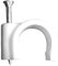 Zenitech - Ganci di Fissaggio Ø5mm - Confezione da 20 Ganci per Cavi TV e Guaine Elettriche - Fissaggio Sicuro con Chiodi Speciali per Calcestruzzo - Norme CE - Bianco