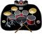 Global Gizmos Drum Kit Music Game Playmat ~ Kids, Fun ~ Includes Drumsticks ~ Interactive, Sounds ~ 52480 