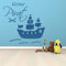 XXL Wandtattoo 68163-100x100 cm, ~ Kleiner Pirat, großes Piratenschiff mit Säbeln ~ fürs Kinderzimmer, Jungen Wandaufkleber Wandtatoos Sticker Aufkleber für die Wand, Fensterbild, Tapetensticker, Türaufkleber, Tattoo aus Markenfolie - aus 32 Farben wählen