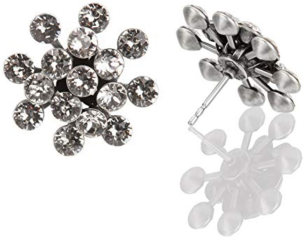 KONPLOTT Magic Fireball Classic Ohrstecker für Damen | Exklusive Designer-Ohrringe mit 32 Swarovski Steinen | Glamouröser Ohrschmuck passend zu jedem Anlass | Handgefertigter Damen-Schmuck | Weiß