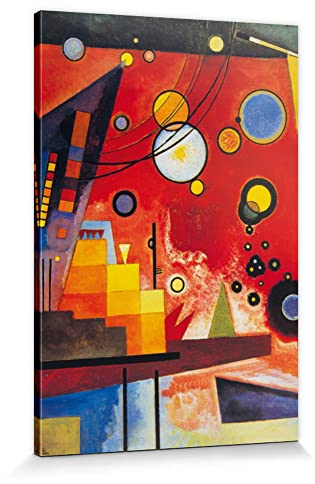 1art1 Wassily Kandinsky Poster Schweres Rot, 1924 Bilder Leinwand-Bild Auf Keilrahmen | XXL-Wandbild Poster Kunstdruck Als Leinwandbild 120x80 cm
