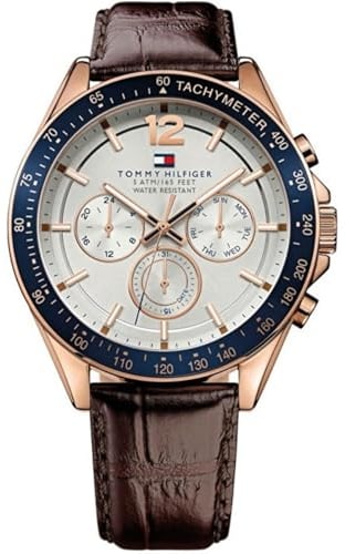 Tommy Hilfiger Multi Zifferblatt Quarz Uhr für Herren mit Braunes Lederarmband - 1791118