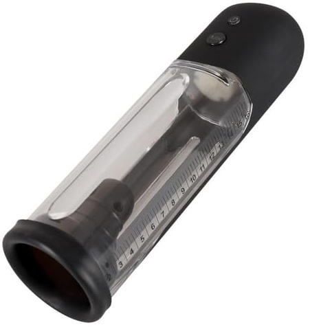 Rebel Automatic Penispump - vollautomatische Erektions-Pumpe für Männer, Vakuumdruck steuerbar, Ablass-Funktion, Messskala, transparent/schwarz