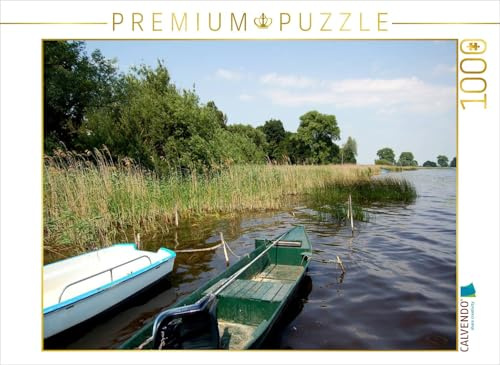 CALVENDO Puzzle Boote am Ufer vom Hohennauener See | 1000 Teile Lege-Größe 64 x 48 cm Foto-Puzzle für glückliche Stunden