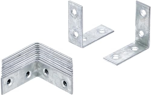 BGS Diy 80944 | Stuhlwinkel | 40 x 40 x 15 mm | 12-tlg. | Verzinkt | mit Bohrungen