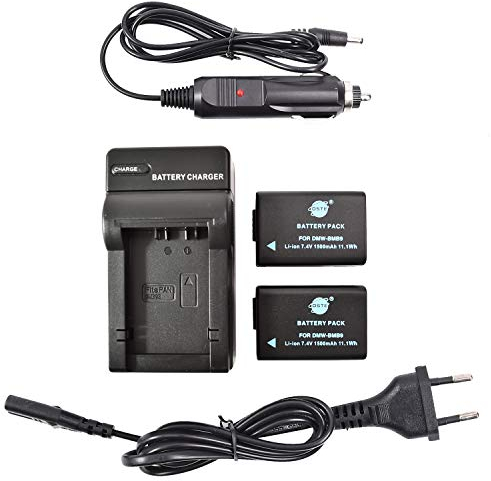 DSTE 2-Pack Rechange Batterie et DC108E Voyage Chargeur Compatible pour Panasonic DMW-BMB9 Lumix DMC-FZ40 DMC-FZ45 DMC-FZ47 DMC-FZ48 DMC-FZ60 DMC-FZ62 DMC-FZ70 DMC-FZ72 DMC-FZ100 DC-FZ80 V-Lux2 V-Lux3