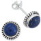 Ohrstecker 925 Silber Lapis Lazuli blauer Stein Edelstein Ohrringe echt Silber Damen Sterling Silber Stecker Geschenk(MOS-041-06)