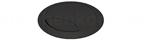 Kabeldurchlass WÜRTH │ in schwarz mit Ø 80 mm Bohrdurchmesser │ Kabeldurchführung für Tisch, Schreibtisch, Platte │Kabelauslass Kabelabdeckung Kabelführung Kabeldurchführung verschließbar│finish
