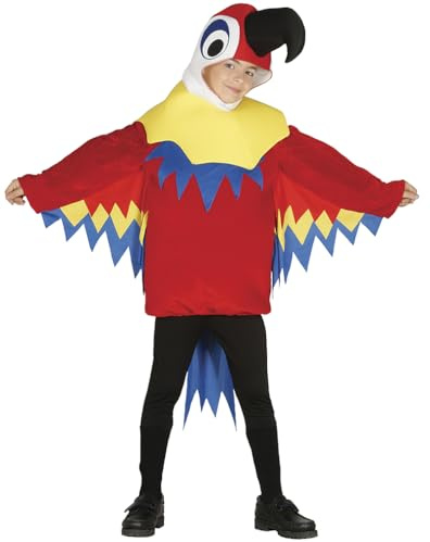 FIESTAS GUIRCA | Disfraz de Lorito Infantil - Capucha, Cola y Traje - Disfraces de Animales para Halloween, Carnaval y Fiestas de Disfraces - Ideal para Niños