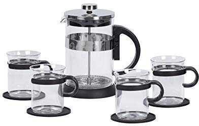 9-tlg. Tee-/Kaffeeset BRISTOL, aus Glas