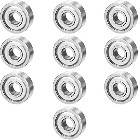 sourcing map 10 Stück 605ZZ 5mmx14mmx5mm Doppelt Geschirmt Miniatur Tief Rille Kugellager Kugellager Rollenlager Skateboard Bearings Skateboard Kugellager Mini Kugellager Bearings