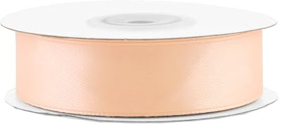 Satinband 18mm x 25m Rolle - FARBAUSWAHL in 3/6/12/18/25/38/50/75/100mm - farbecht & waschbar - Schleifenband für Hochzeit - Geschenkband zum Verpacken Dekorieren Basteln - Apricot 714