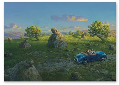 Inkognito Postkarte Kunst und Humor von Michael Sowa - Motiv: Im Tal der Depressionen, Anlass: Grüße, Kunst und Gemälde, Künstler/Verlag Michael Sowa, Art-Nr.: 5504, Größe: A6