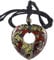 Nupuyai Healing Crystal Heart Pendant Necklace for Women, Natural Polished Stone Pendant with Adjustable Cord, 70cm Dragon Bloodstone