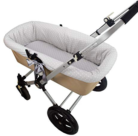Schutzhülle für Babyschale gepolsterten + das unterst Laken oder Spannbettlaken für Kinderwagen. Verfügbar in mehreren Farben und Modellen (Sterne Grau)