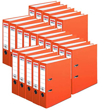 Herlitz Ordner maX.file protect A4 (8 cm mit Einsteckrückenschild) 20er Pack (Orange)
