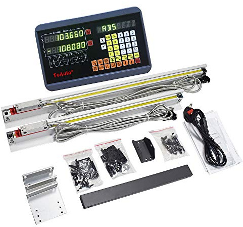 FASTTOBUY 2-Achsen DRO Digitale Anzeige 0-1000 mm Reiselänge 5um Präzision Linear Glaswaage für CNC-Fräsdrehmaschine EMD Maschine (individuelle Größe)