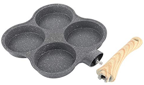 HEEPDD Poêle à Frire Multi-Oeufs, Moule à crêpes 4 Trous Oeufs Fabricant de Moule à Omelette antiadhésif pour cuisinière à gaz à Induction