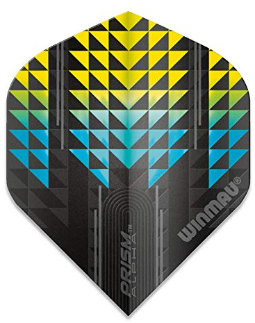 WINMAU Prism Alpha Schwarz und Gelb Extra Dicke Flights - 1 Satz pro Packung (Insgesamt 3 Flüge)