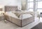 Sleep Factory's Luxury Divan Bed Set in Pebble Plush with Chesterfield Bumper Headboard and Memory Sprung Mattress 5.0FT (King Size) 4 Drawers
