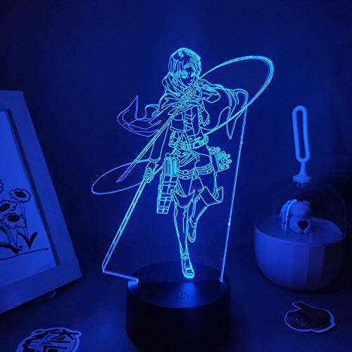 Anime Charaktere Levi RGB Farben Lampe für Kinder Schlafzimmer Dekoration LED Nachtlichter Für Freund des Angriffs auf Titan Licht-16 Farbe mit Fernbedienung