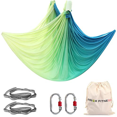 通用 Yoga Hängematte inkl.Turnringe für Yoga Pilates und Gymnastik Gradient Yoga Hammock (Gelbgrün)