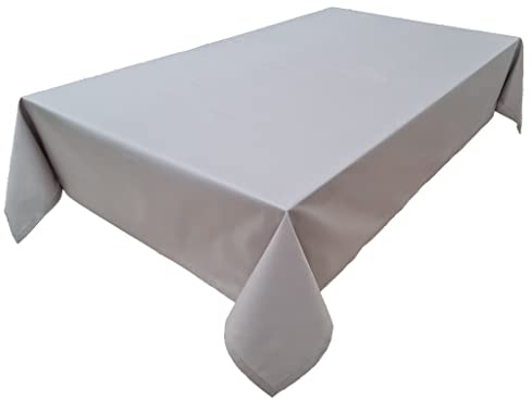 Hochwertige Tischdecke Tischwäsche aus 100% Baumwolle Kollektion Konzept, Farbe & Größe wählbar (Tischdecke - 120x200cm, Lichtgrau)
