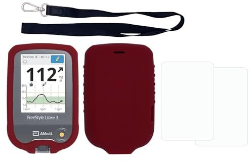 Premium Silicone Soft Case for Freestyle Libre/Freestyle Libre 2 (Continuous Glucose Monitor)… (RED)