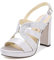 QUEEN HELENA Scarpe Eleganti con Tacco Strass e Plateau con Pochette Donna S2719 (Argento, numeric_38)