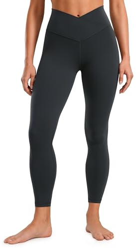 CRZ YOGA Damen Butterluxe Cross Waist Workout Leggings V Cross High Waisted Bauchkontrolle Gym Yoga Leggings - 64cm Melanit 38