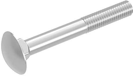 SECCARO Lot de 20 boulons de carrosserie M5 x 40 mm, en acier inoxydable V2A VA A2, DIN 603 / ISO 8677, tête ronde avec collet carré, filetage partiel